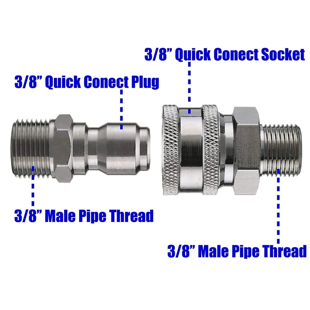 Pressure Washer Adapter Set Coupler Quick Connect Pressure Washer Couple