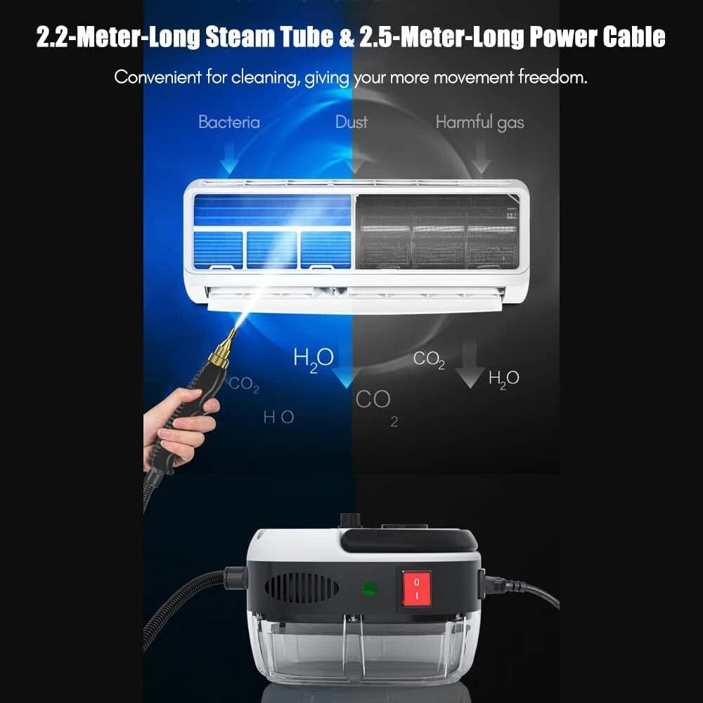 2500W High-Temperature Commercial Steam Vacuum Cleaner and High-Pressure Washer - US Model