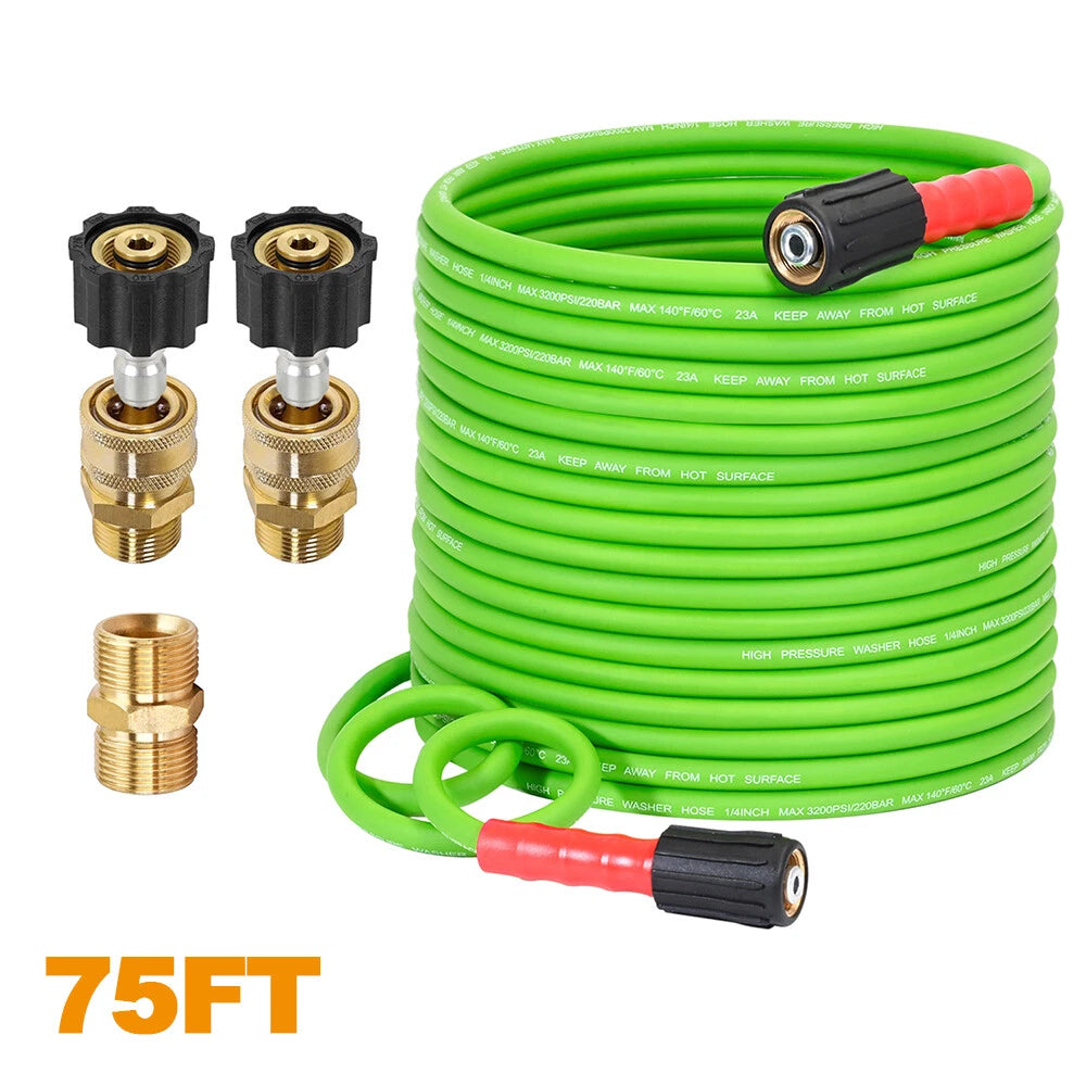 YAMATIC Flexible Pressure Washer Hose 1/4" Kink Resistant Power Washer Hose M22