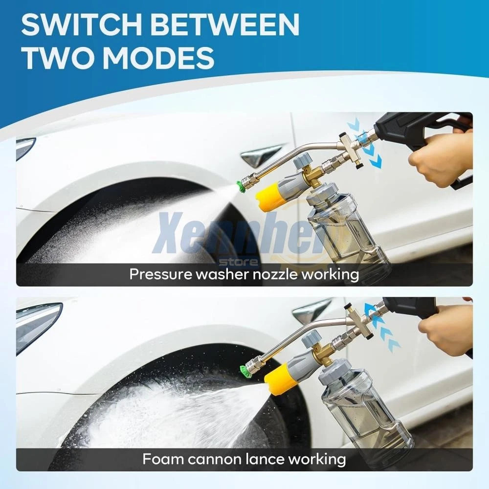Foam Cannon Dual Connector Accessory Dual-Purpose Switch Spray Gun w/ Nozzles US