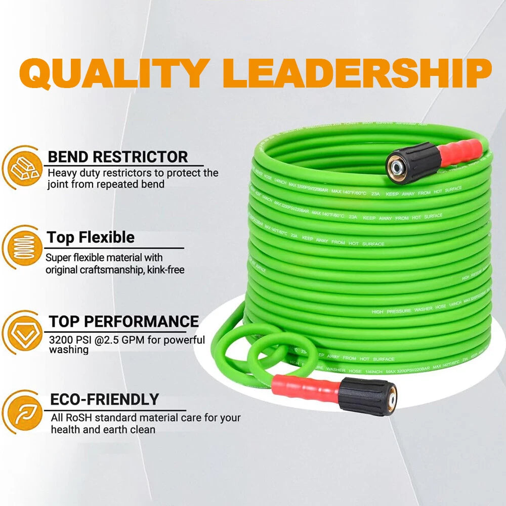 YAMATIC Flexible Pressure Washer Hose 1/4" Kink Resistant Power Washer Hose M22
