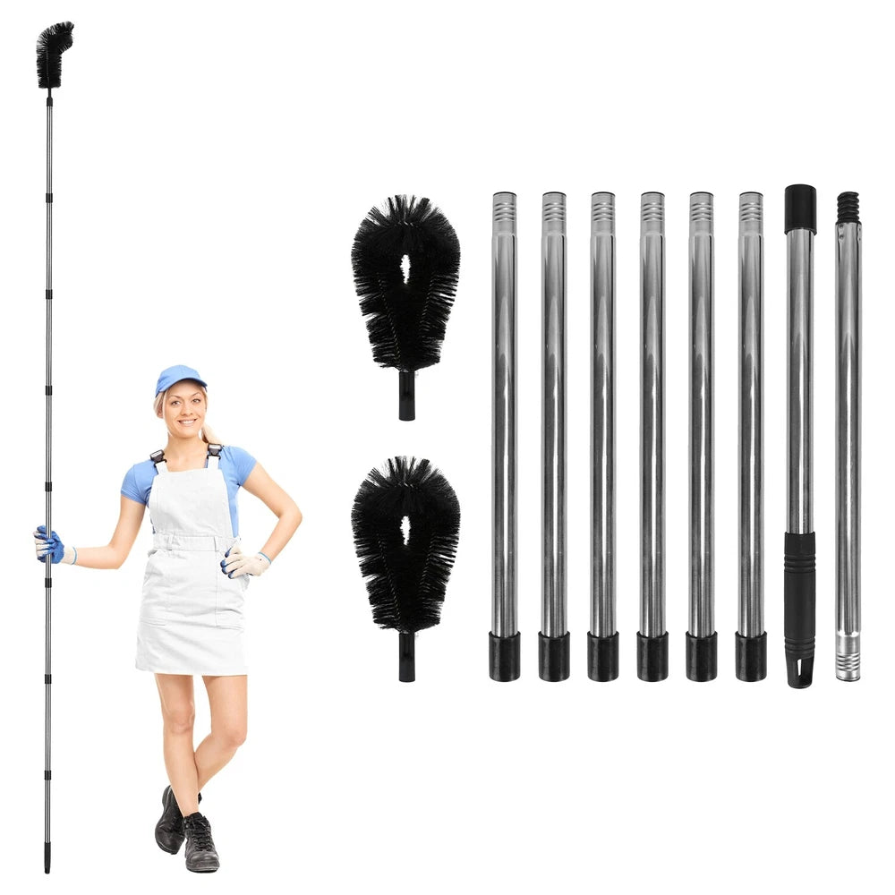 Extendable Gutter Cleaning Brush Telescoping Handle Rain Gutter Cleaner Portable