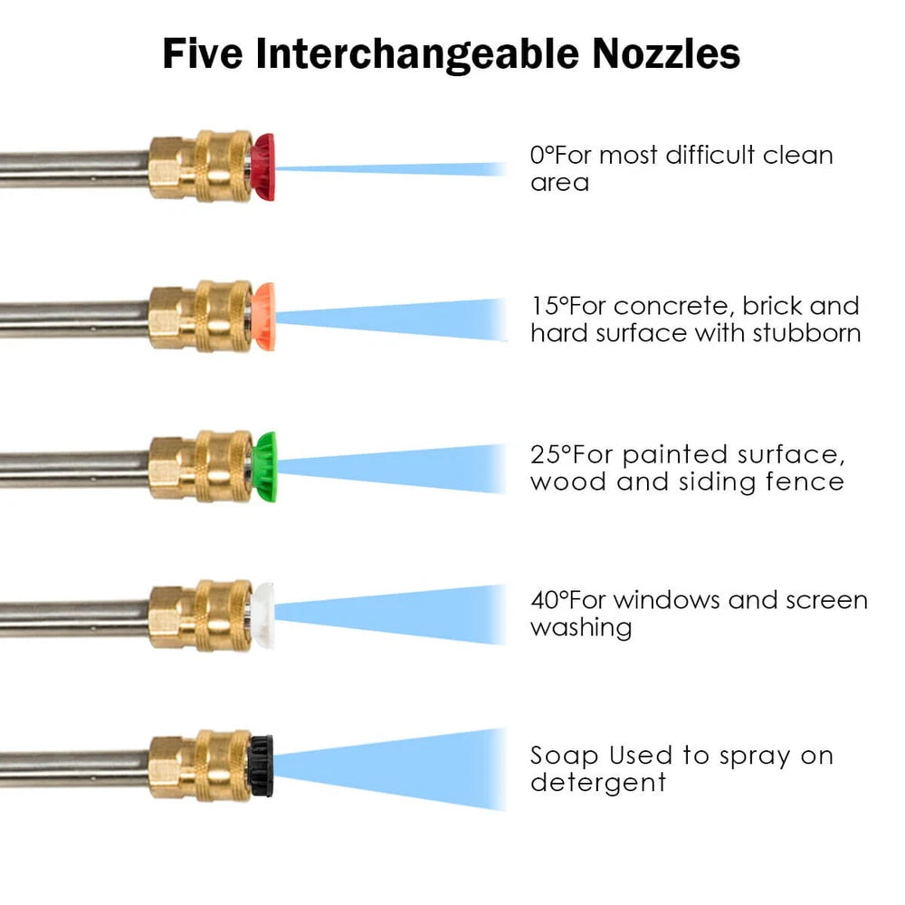 18-Foot Commercial-Grade Telescoping Pressure Washer Spray Wand with 5 Nozzles, 4000 PSI