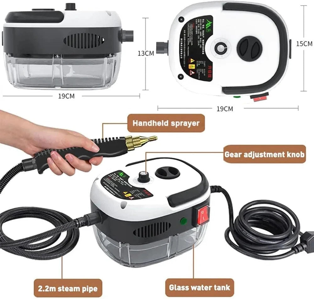 2500W High-Temperature Commercial Steam Vacuum Cleaner and High-Pressure Washer - US Model