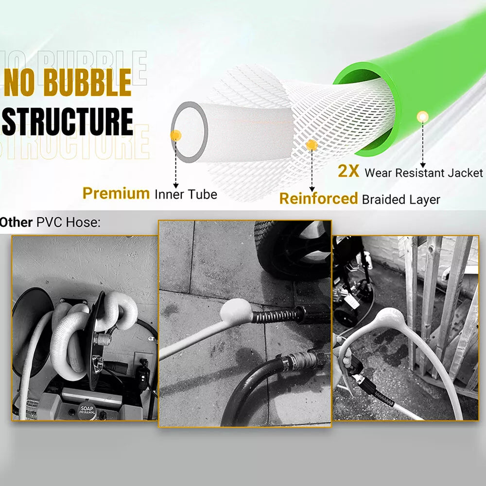 YAMATIC Flexible Pressure Washer Hose 1/4" Kink Resistant Power Washer Hose M22