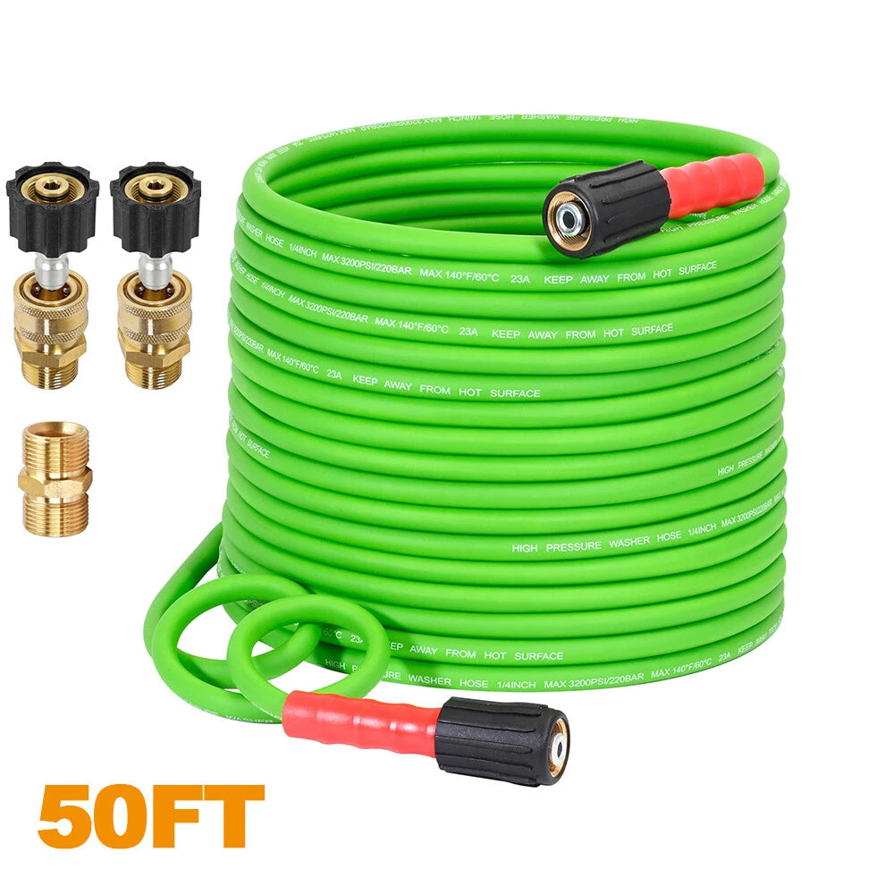 YAMATIC Flexible Pressure Washer Hose 1/4" Kink Resistant Power Washer Hose M22
