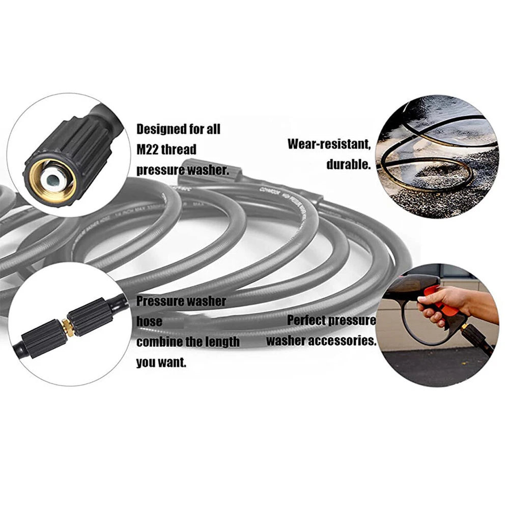 50 FT High Pressure Washer Hose 5800 PSI M22-14MM Power Washer Extension Hose