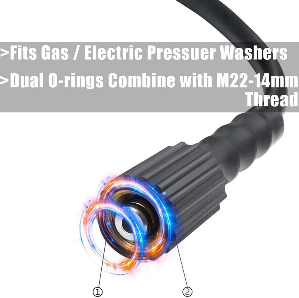High Pressure Washer Hose 20/25/50/100ft 5800PSI M22 Power Washer Extension Hose
