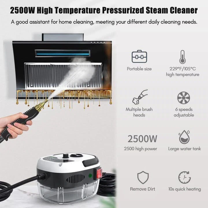2500W High-Temperature Commercial Steam Vacuum Cleaner and High-Pressure Washer - US Model