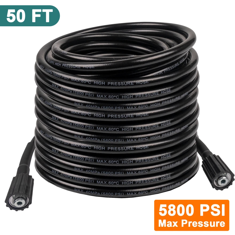 High Pressure Washer Hose 20/50ft 5800PSI M22-14mm Power Washer Extension Hose