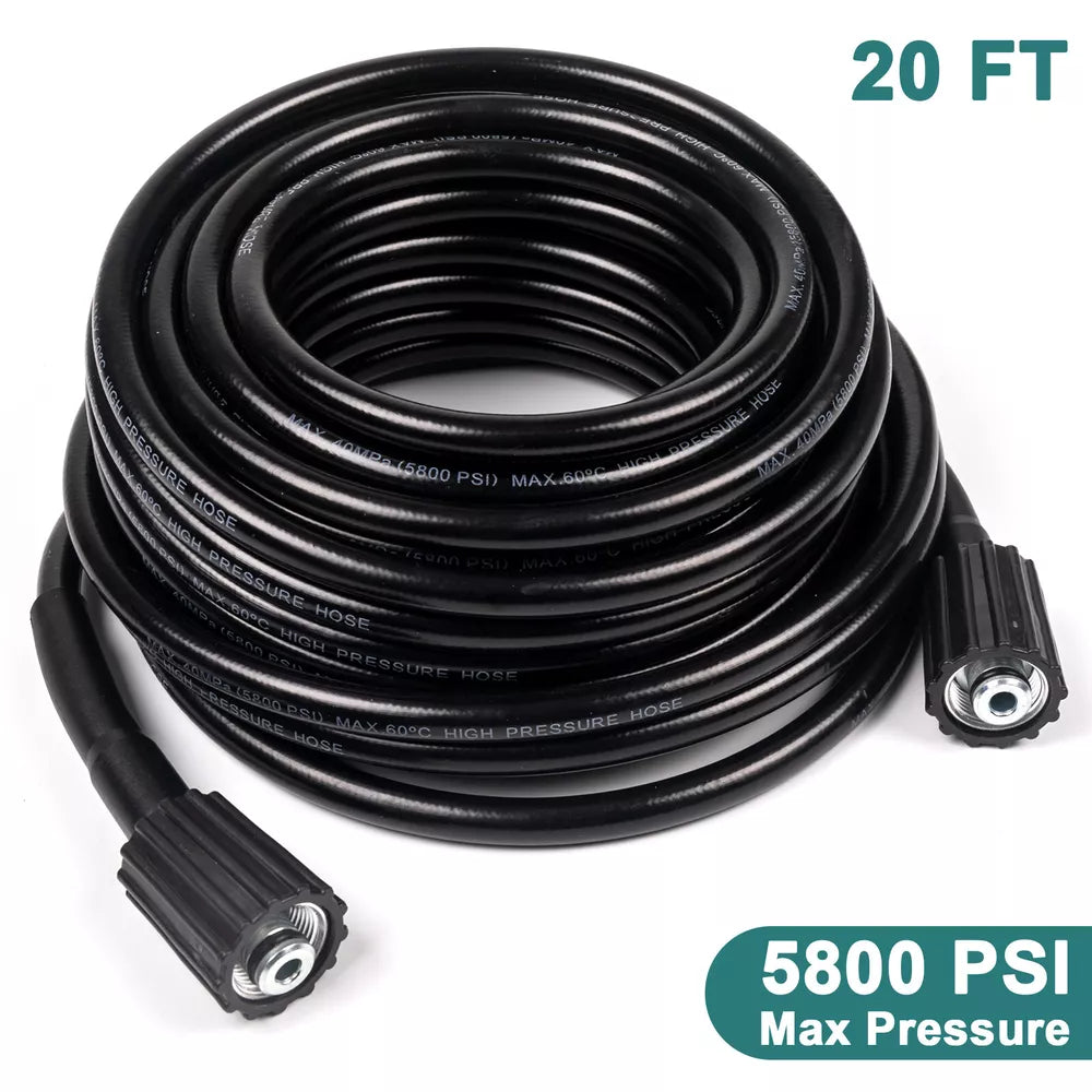 High Pressure Washer Hose 20/50ft 5800PSI M22-14mm Power Washer Extension Hose