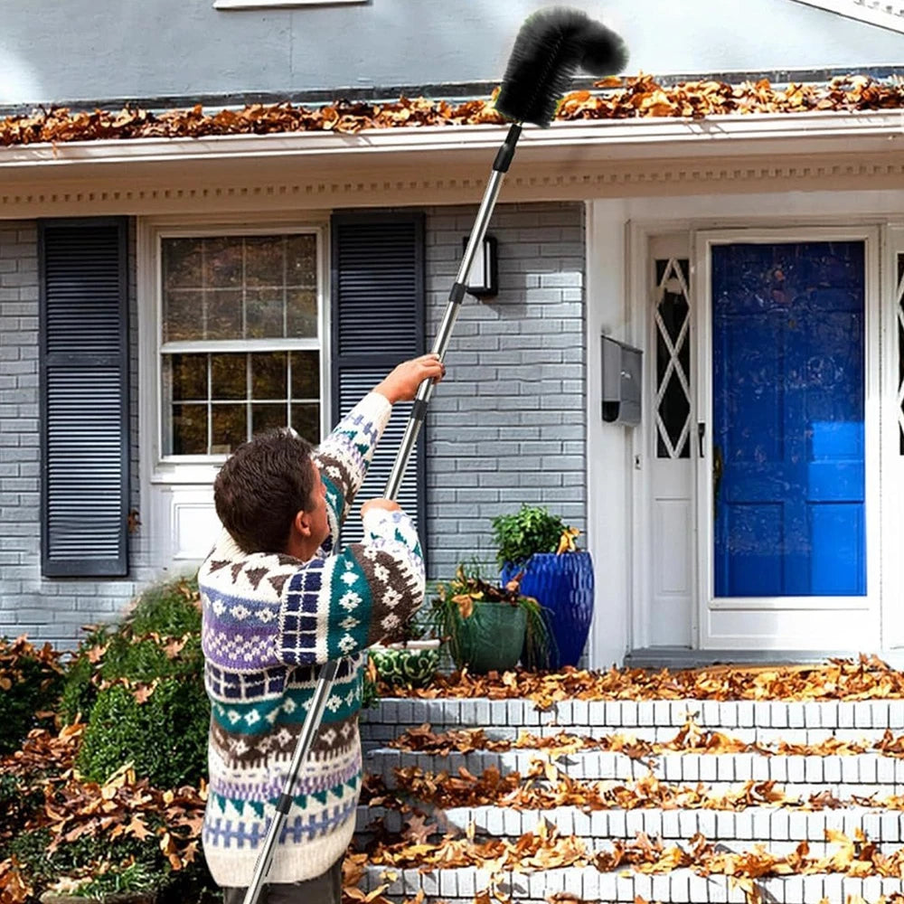 Extendable Gutter Cleaning Brush Telescoping Handle Rain Gutter Cleaner Portable