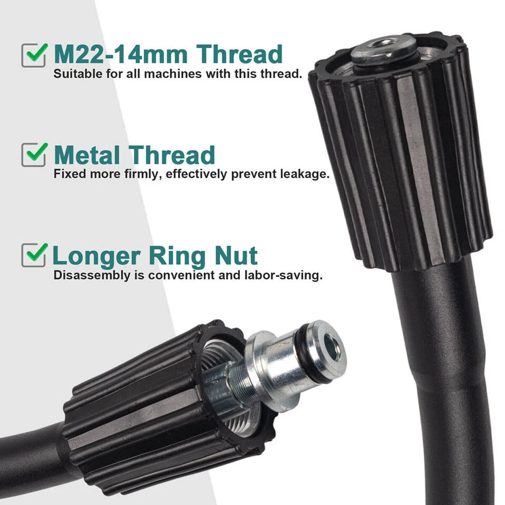 50 FT High Pressure Washer Hose 5800 PSI M22-14MM Power Washer Extension Hose