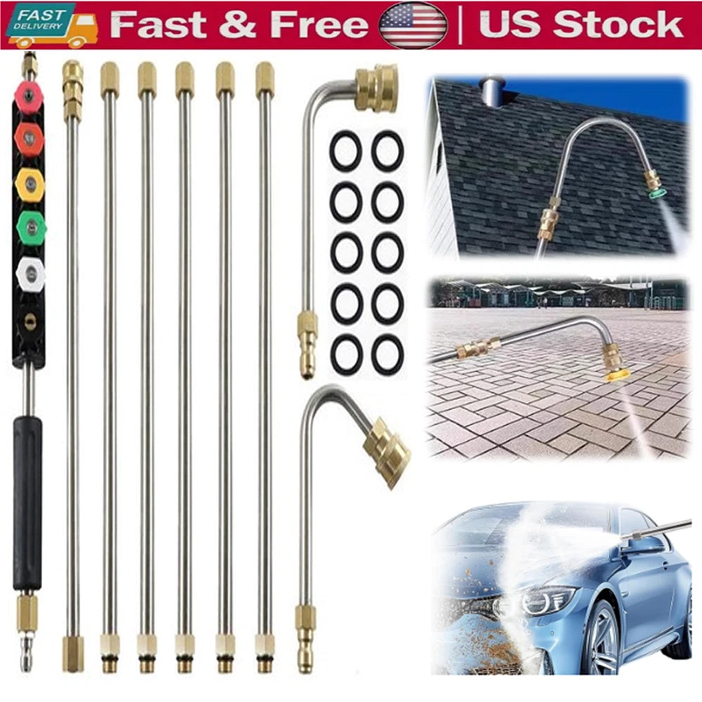 Pressure Washer Extension Wand Set Power Washer Lance Gun Attachment 4000PSI US
