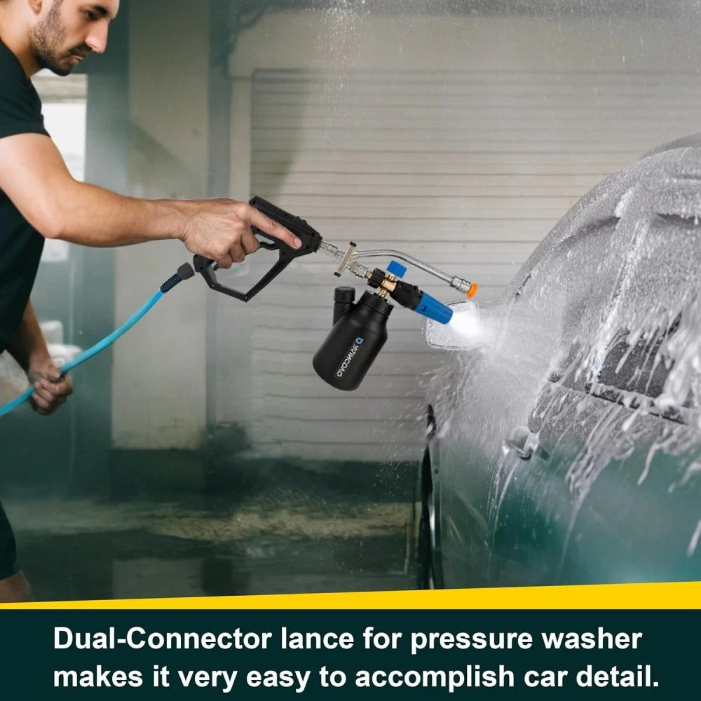 Foam Cannon Dual Connector Accessory Dual-Purpose Switch Spray Gun w/ Nozzles