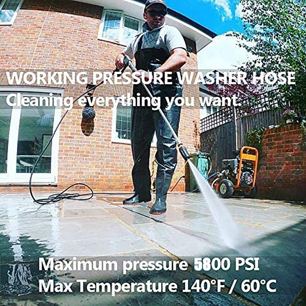 50 FT High Pressure Washer Hose 5800 PSI M22-14MM Power Washer Extension Hose
