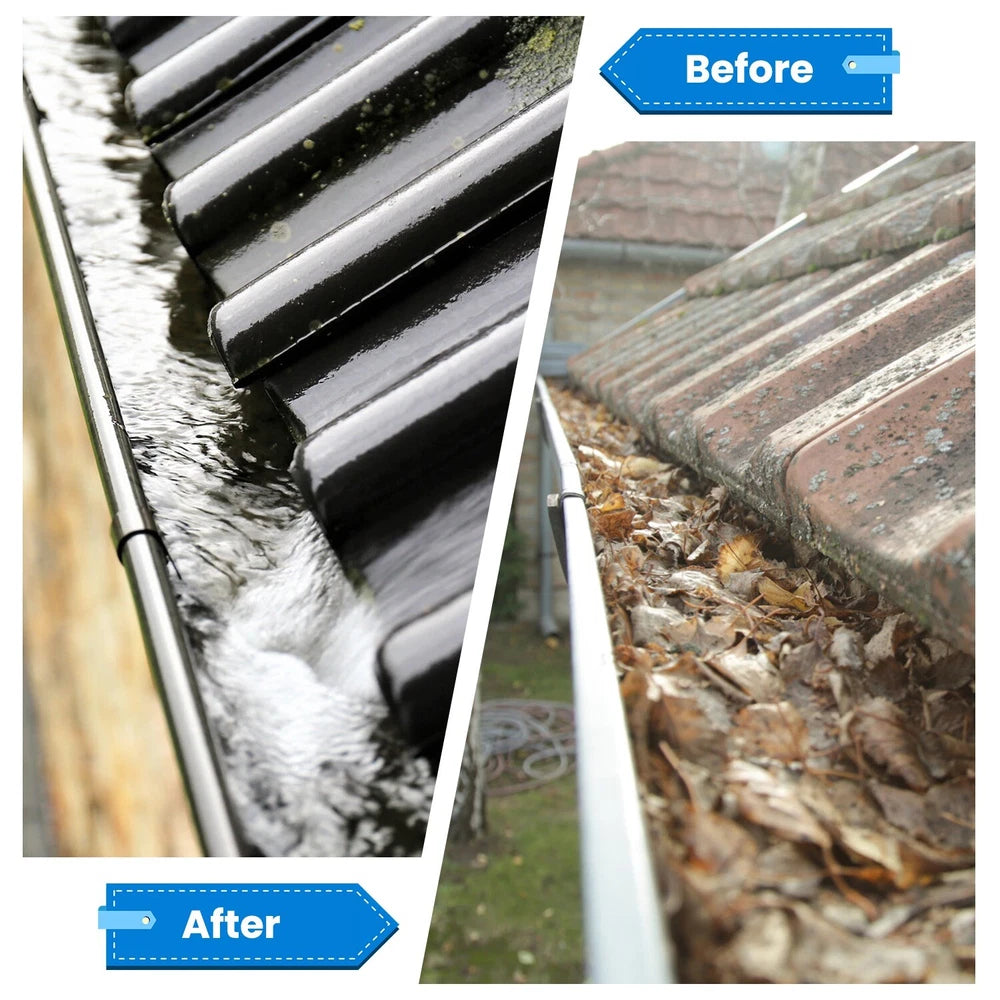 Extendable Gutter Cleaning Brush Telescoping Handle Rain Gutter Cleaner Portable