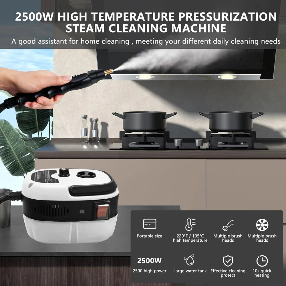 2500W High-Temperature Commercial Steam Vacuum Cleaner and High-Pressure Washer - US Model