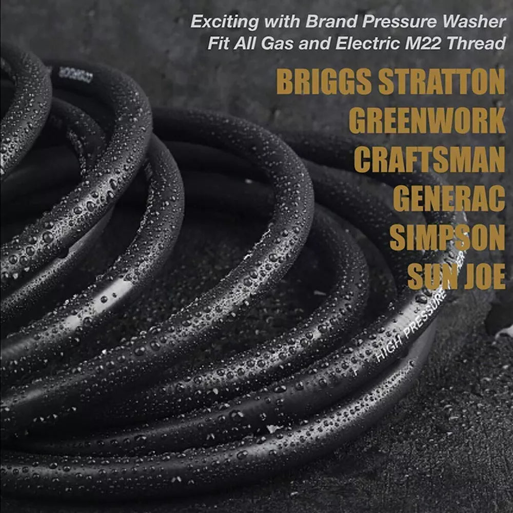 50 FT High Pressure Washer Hose 5800 PSI M22-14MM Power Washer Extension Hose