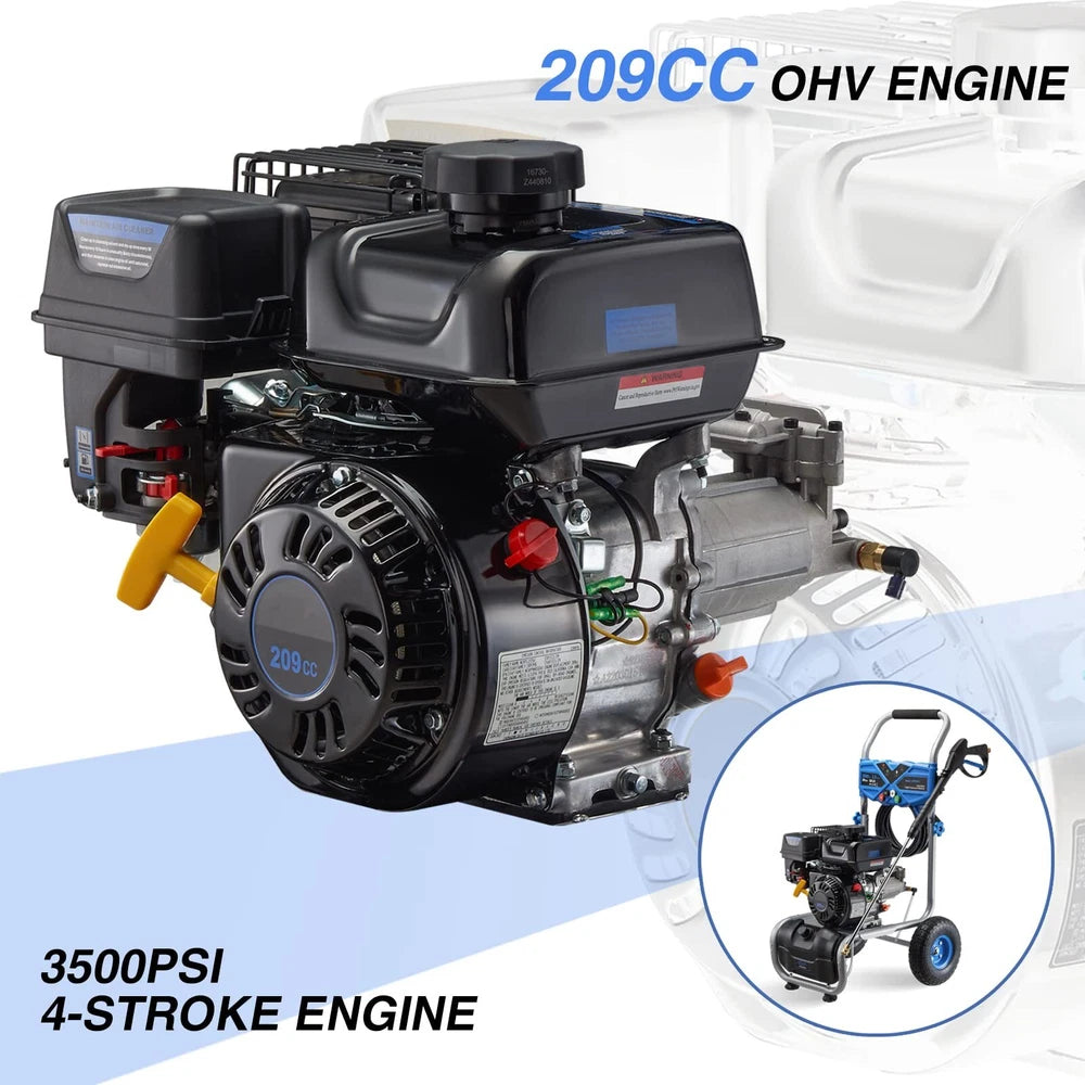 3500 PSI 2.3 GPM Cold Water Gas Powered High Pressure Washer 209cc 4 Nozzles New