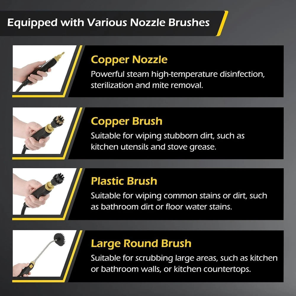 2500W High-Temperature Commercial Steam Vacuum Cleaner and High-Pressure Washer - US Model