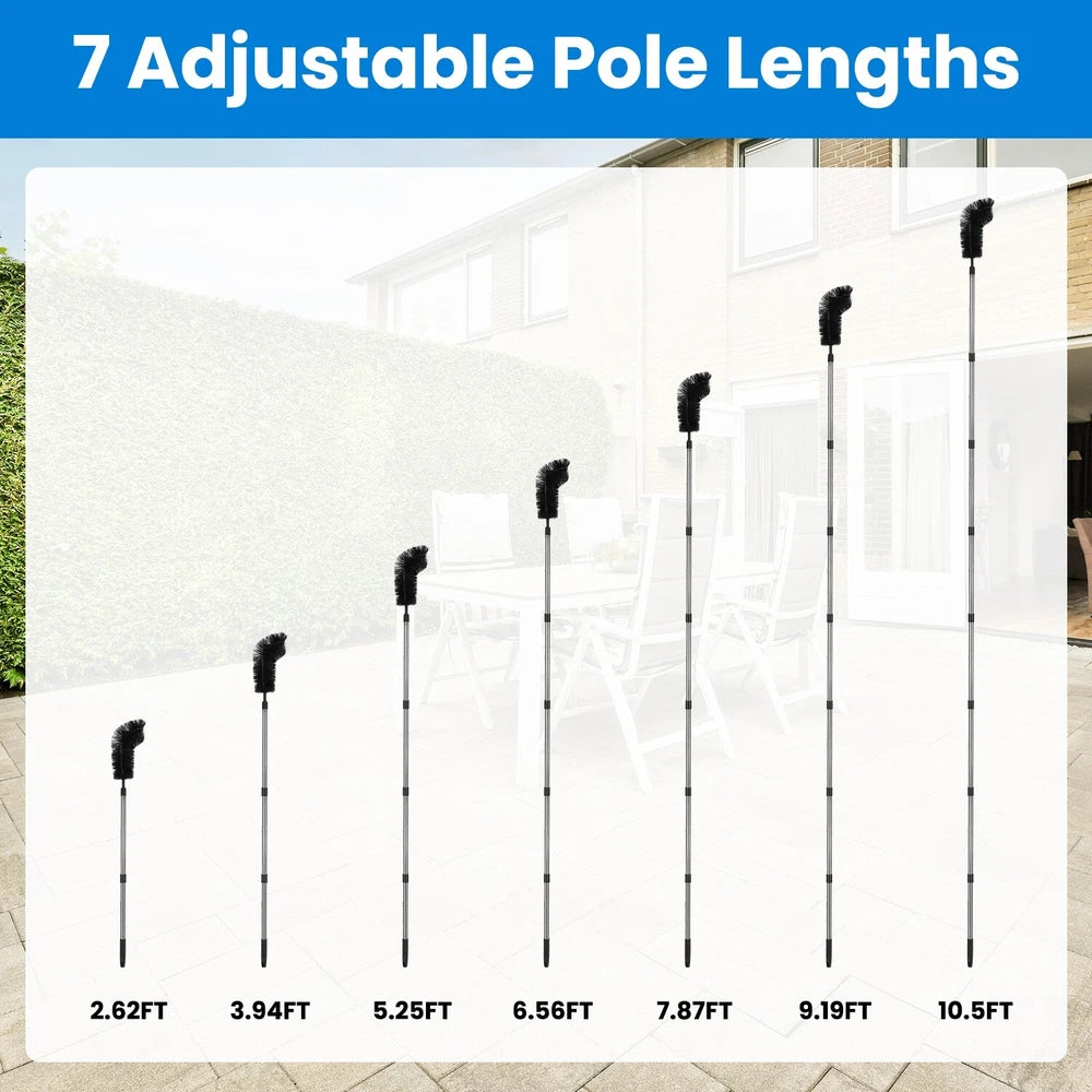Extendable Gutter Cleaning Brush Telescoping Handle Rain Gutter Cleaner Portable