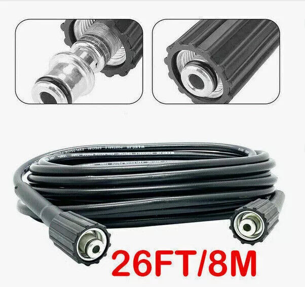 High Pressure Washer Hose 25/50/100ft 5800PSI M22 Power Washer Extension Hose