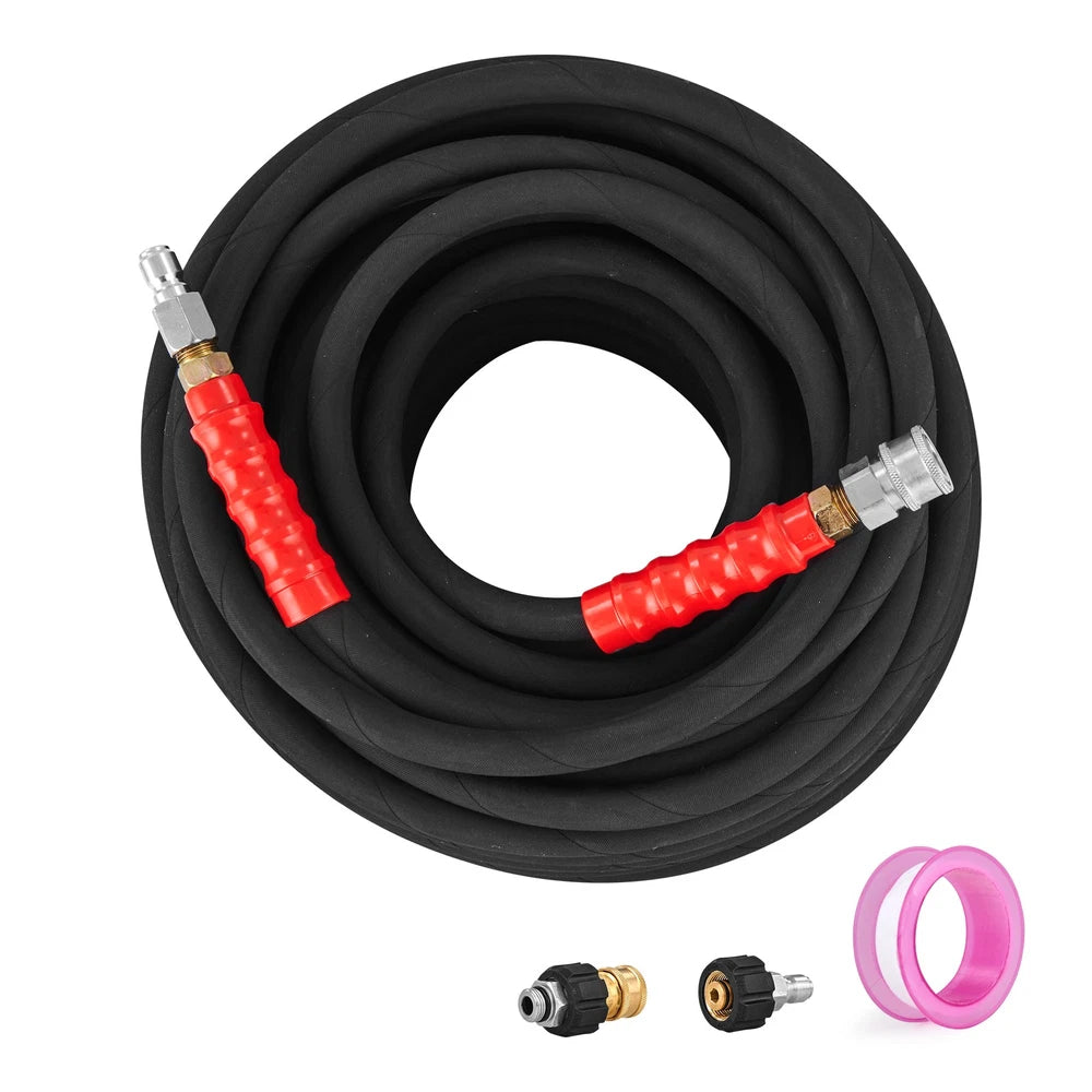3/8" x 100FT 4800 PSI High Pressure Power Washer Hose Quick Connection w/ Nozzle