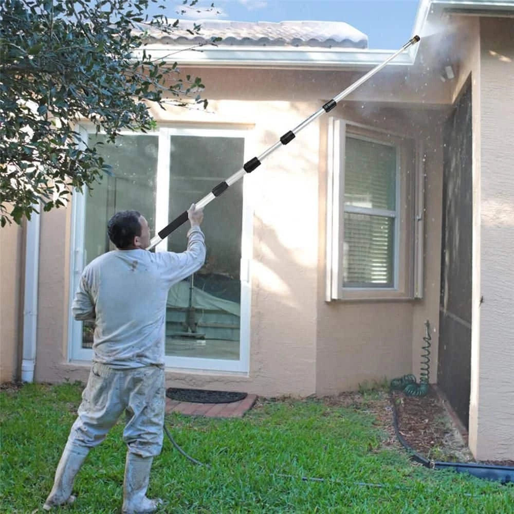 18 Ft. Telescoping Pressure Washer Extension Wand Kit with 5 Spray Nozzles