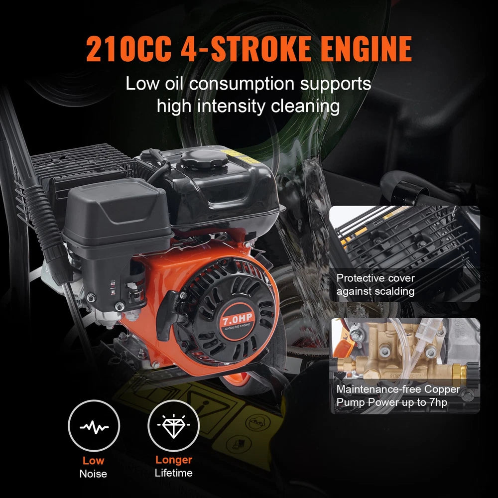 Gas Pressure Washer Gas Powered Washer 3600 PSI 2.6 GPM 210cc 5 Nozzles