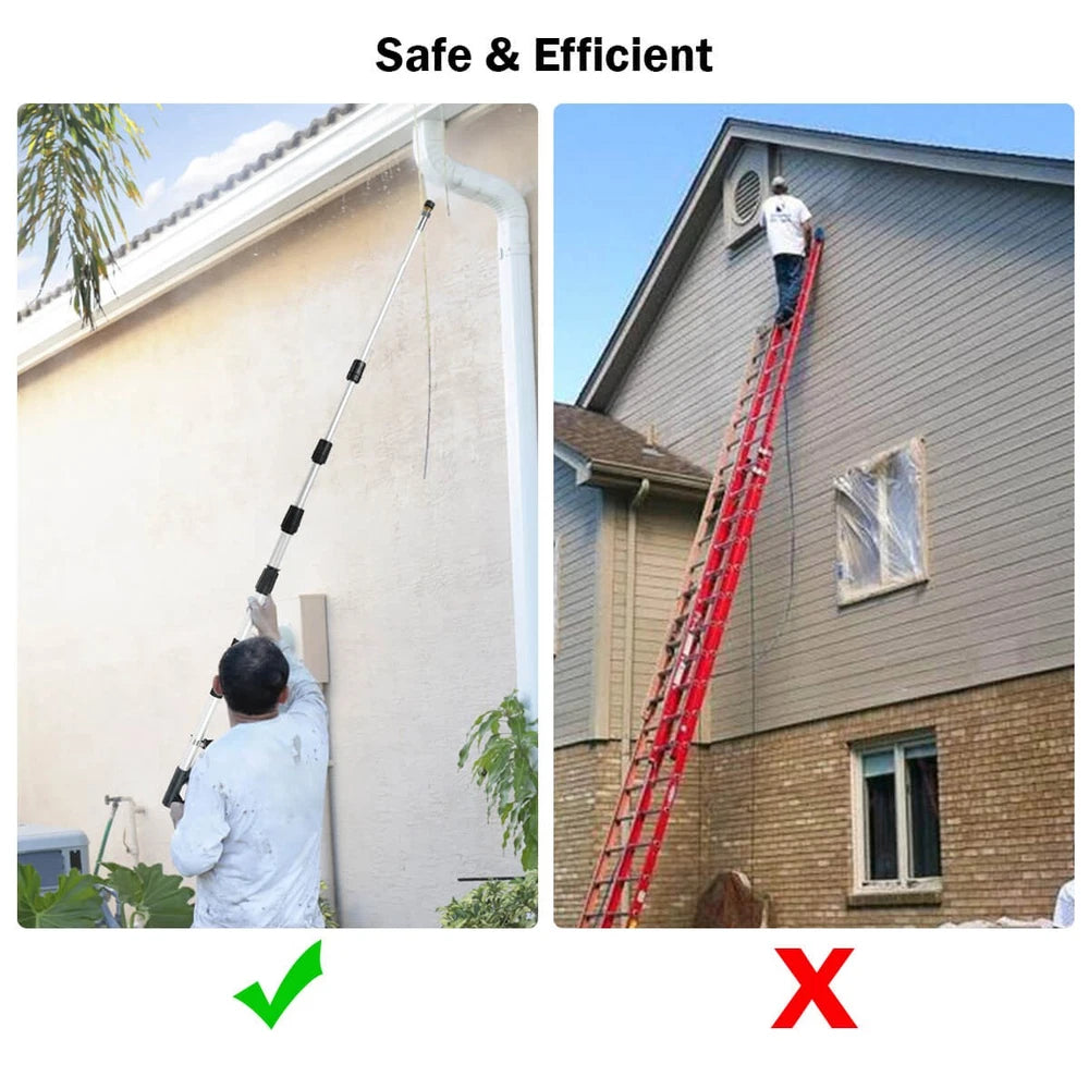 18-Foot Commercial-Grade Telescoping Pressure Washer Spray Wand with 5 Nozzles, 4000 PSI