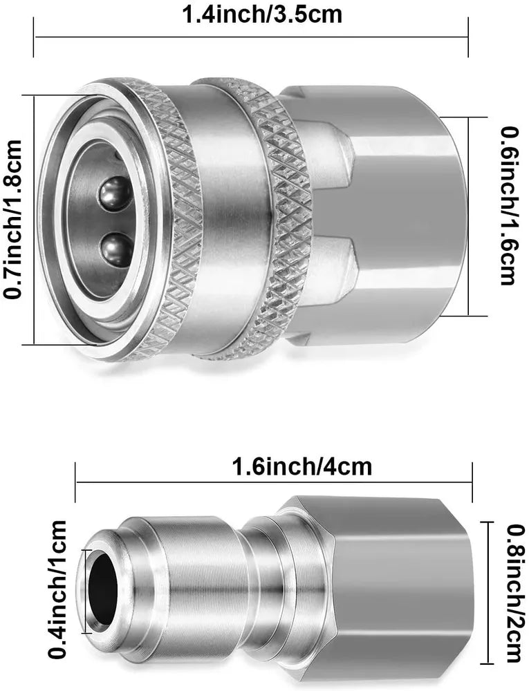 Pressure Washer Adapter Set Coupler Quick Connect Pressure Washer Couple
