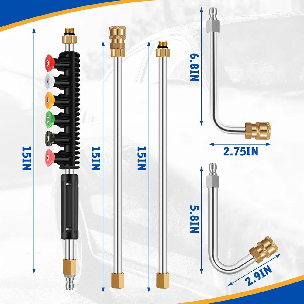 Pressure Washer Extension Wand Set Power Washer Lance Gun Attachment 4000PSI US