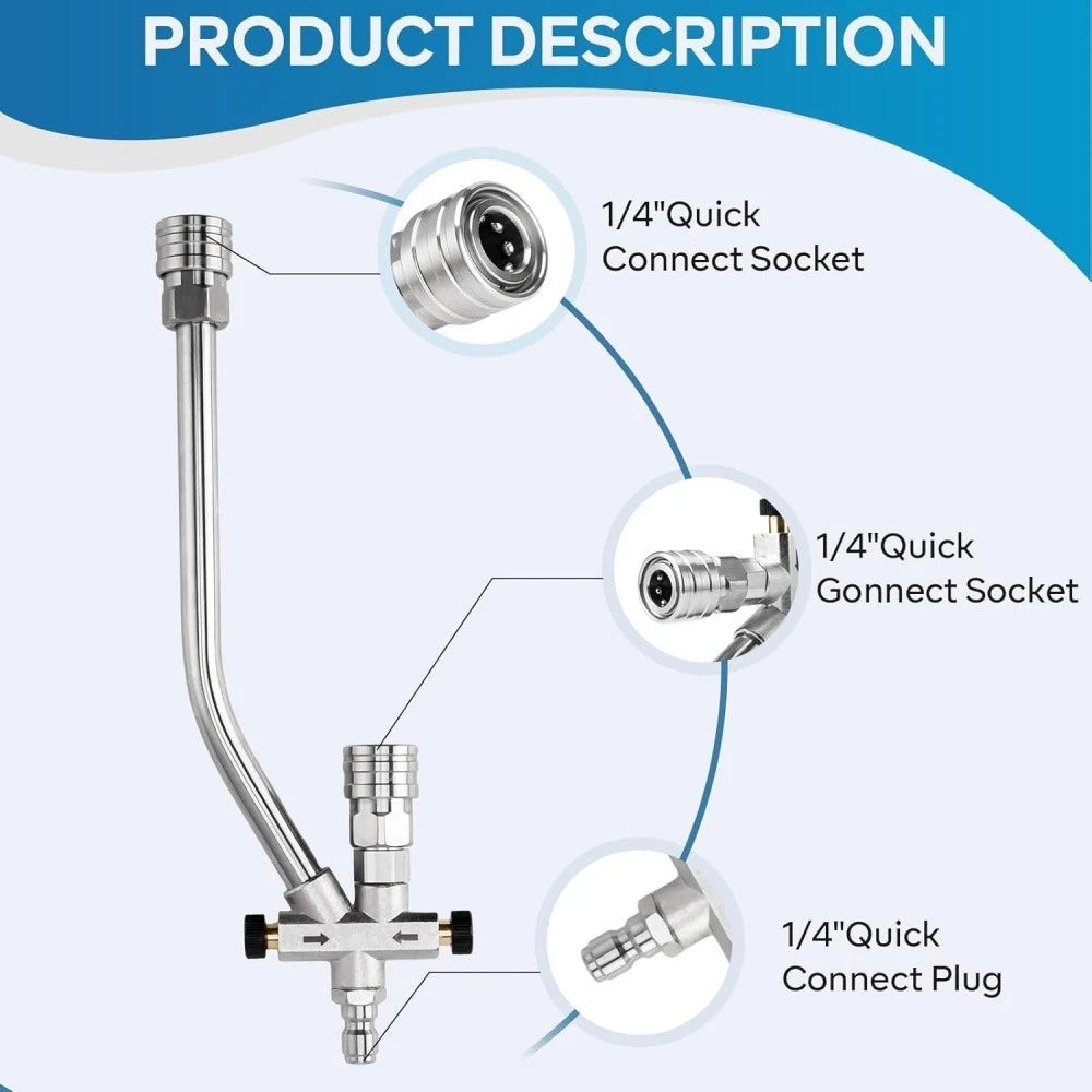 Foam Cannon Dual Connector Accessory Dual-Purpose Switch Spray Gun w/ Nozzles