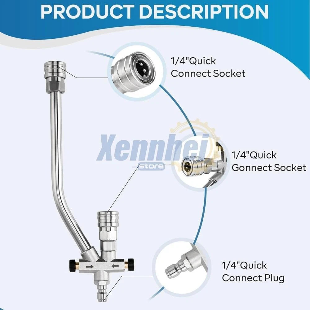Foam Cannon Dual Connector Accessory Dual-Purpose Switch Spray Gun w/ Nozzles US
