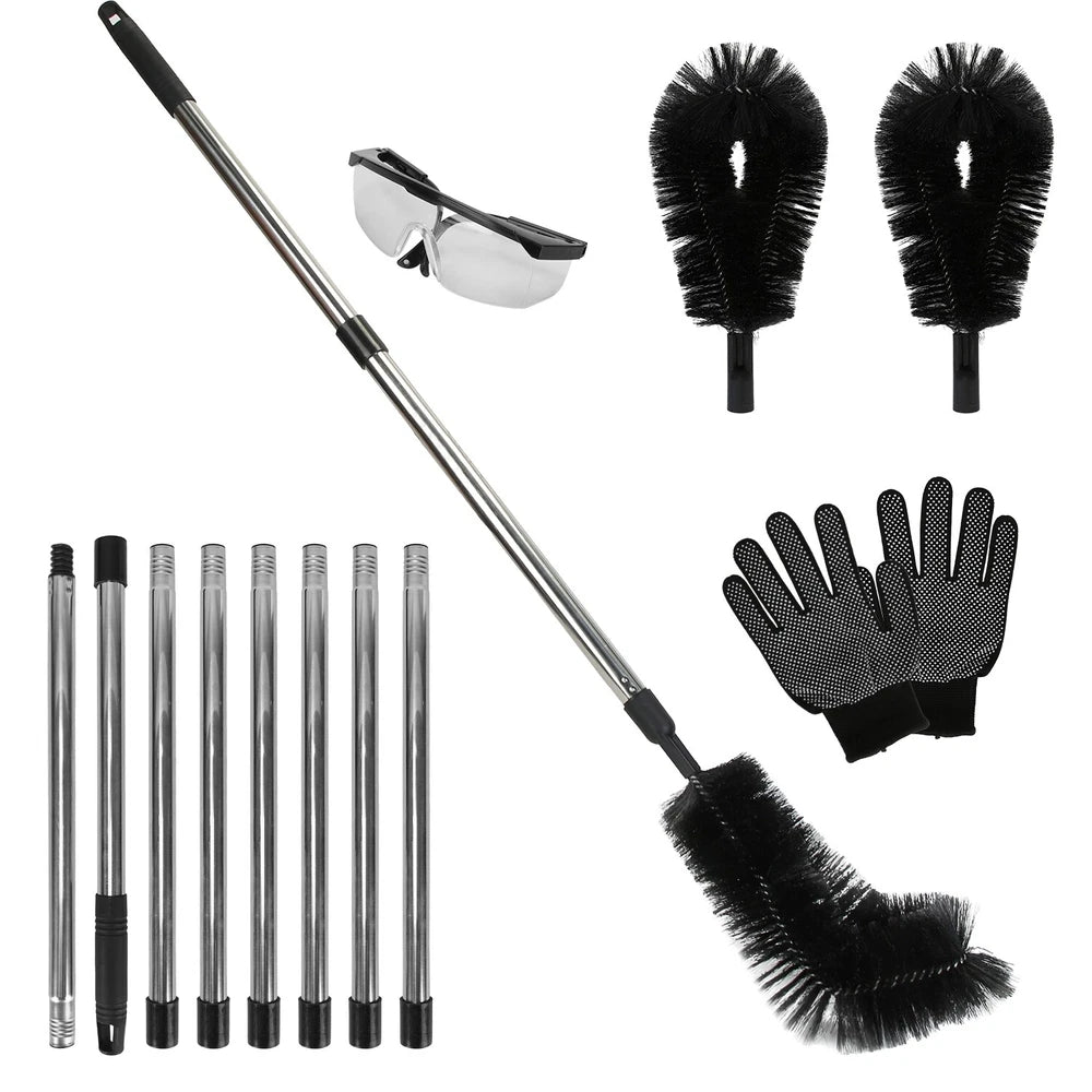 Extendable Gutter Cleaning Brush Telescoping Handle Rain Gutter Cleaner Portable