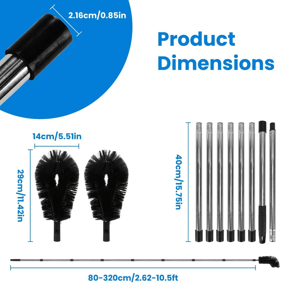 Extendable Gutter Cleaning Brush Telescoping Handle Rain Gutter Cleaner Portable