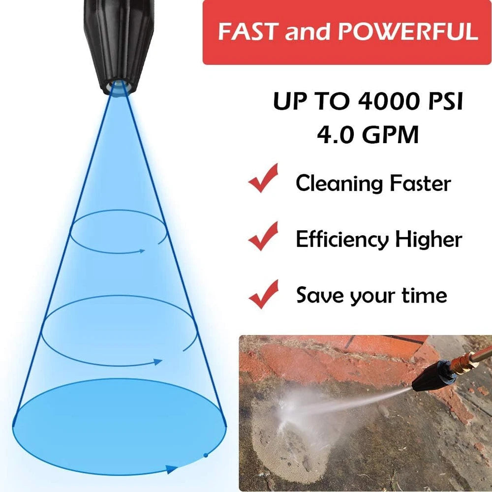 4000PSI Universal Turbo High Pressure Washer Nozzle 1/4" Quick Connect 4.0 GPM