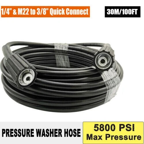 High Pressure Washer Hose 20/25/50/100ft 5800PSI M22 Power Washer Extension Hose