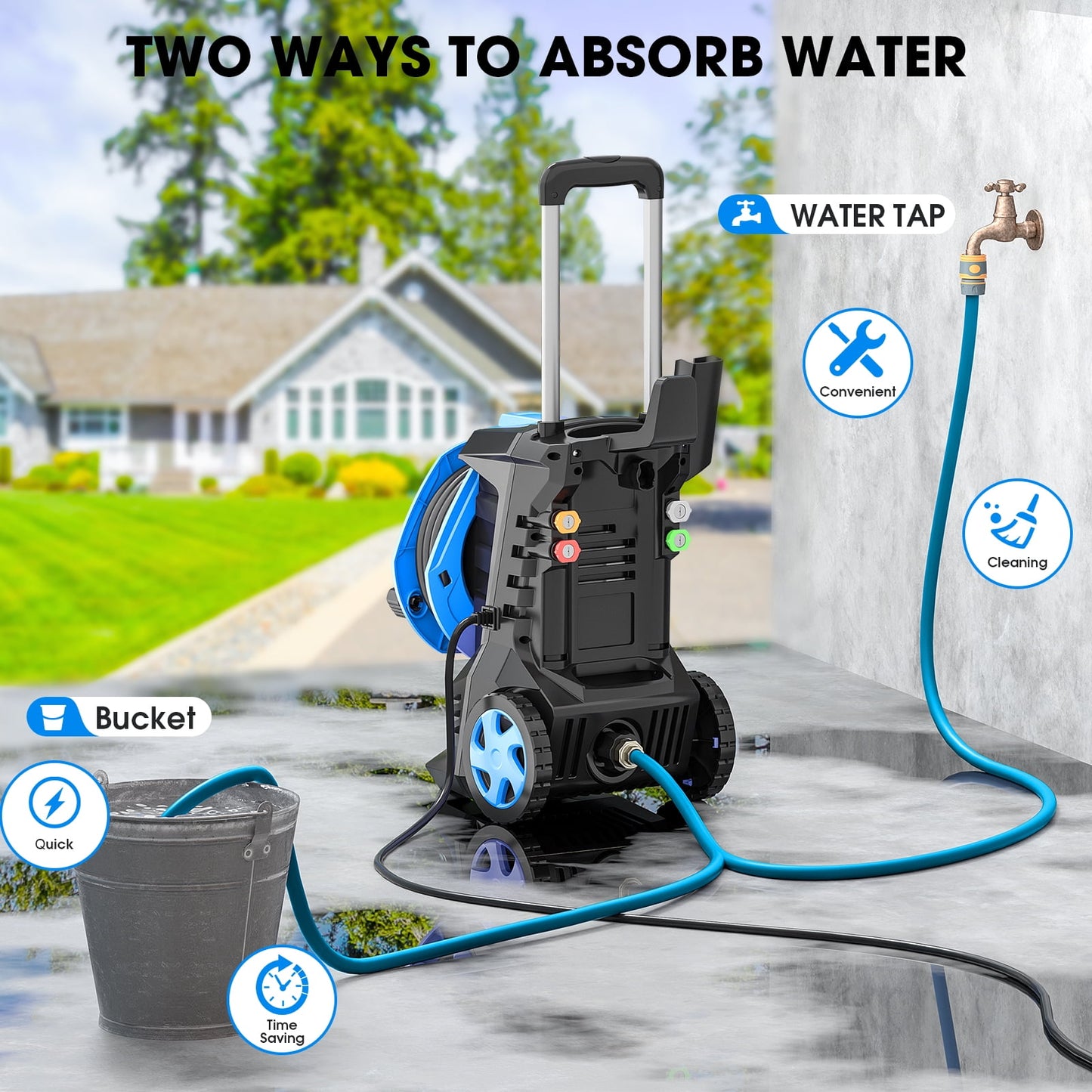 SUGIFT Electric Pressure Washer, 3500 PSI Max 110V, 2.6 GPM Max