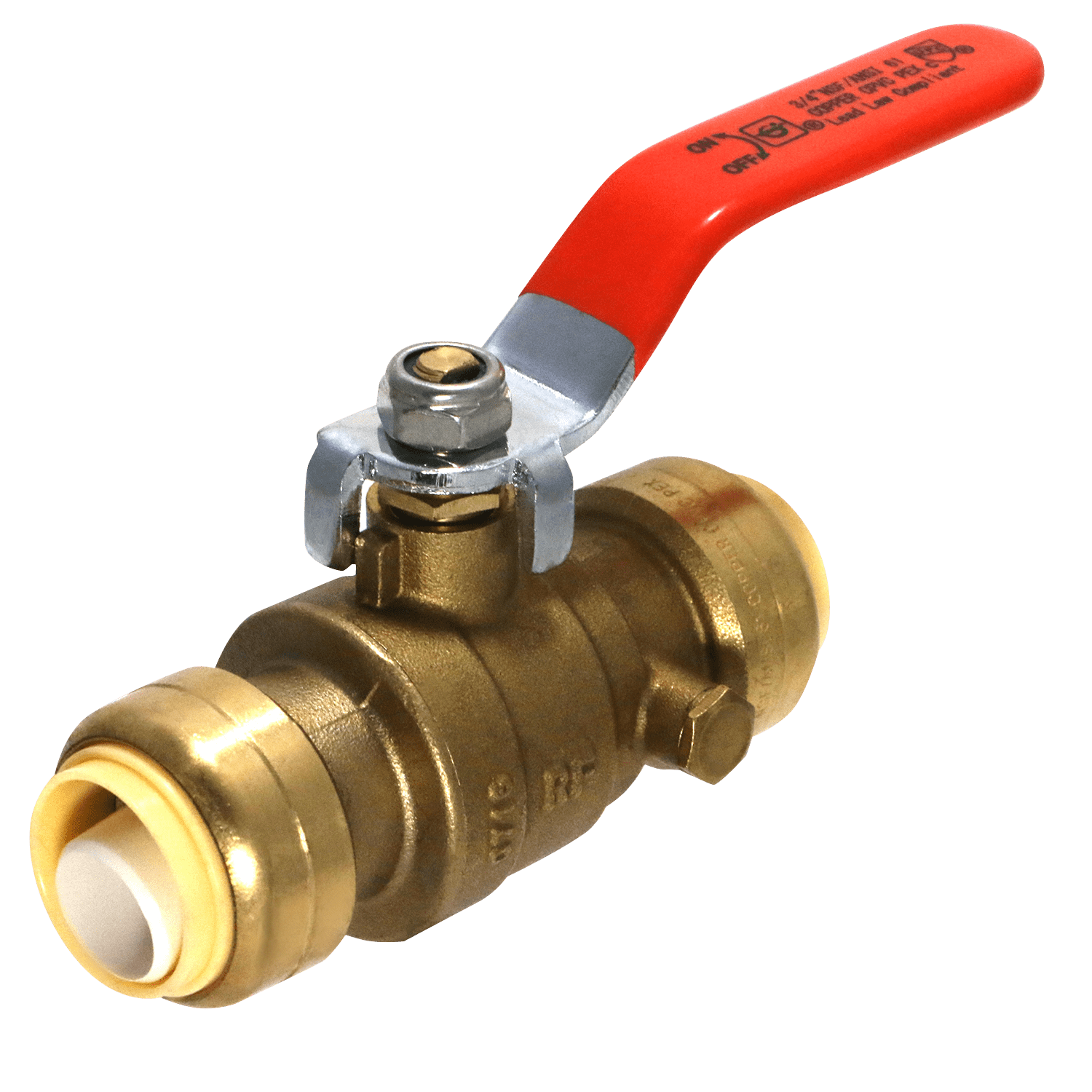 1 Pcs XFITTING Push Fit 3/4 Inch x 3/4 Push Fit Inch Ball Valve with Drain, 28-2-5=1XX