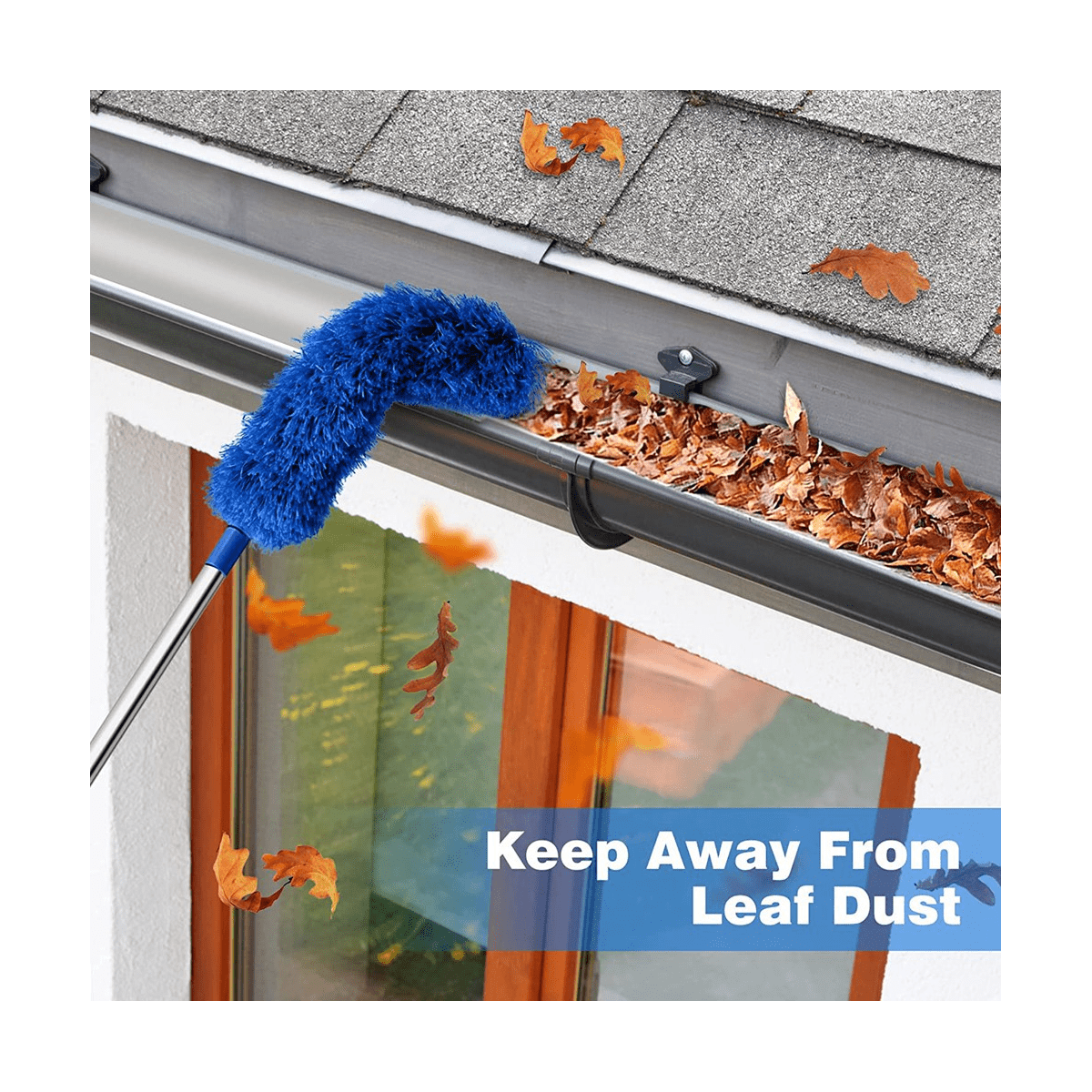 Gutter Cleaning Brush Roofing Tool, Blue