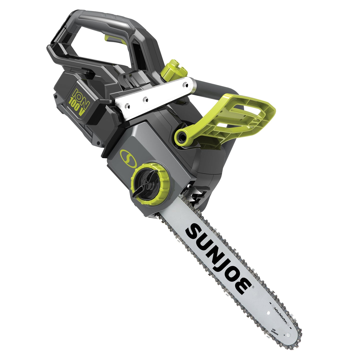 Sun Joe iON100V-18CS-CT 100-Volt iONPRO Cordless Brushless Handheld Chain Saw, 18-Inch, Tool Only