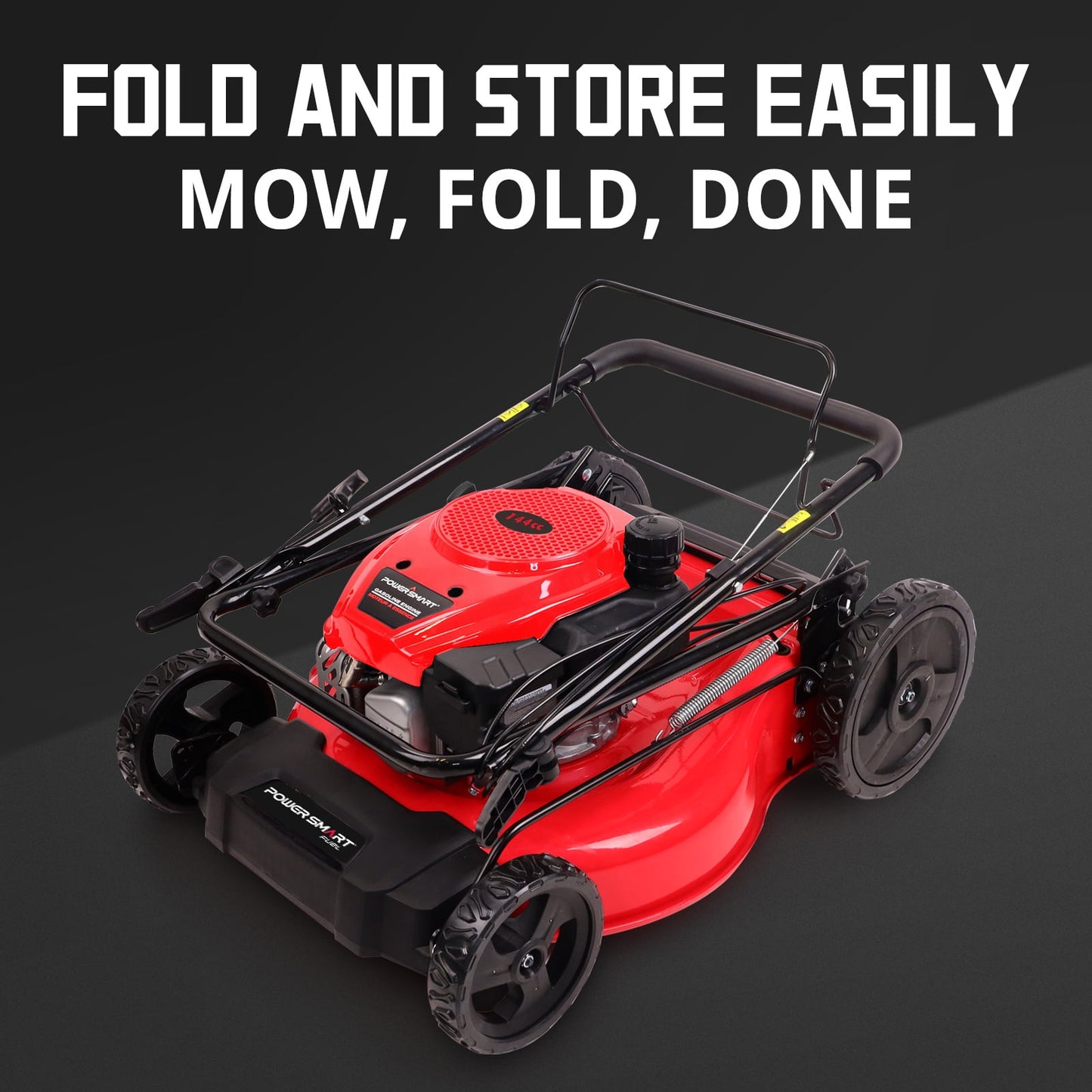 PowerSmart Gas Lawn Mower, 21 inches 144cc 2-in-1 Walk-Behind , Side Discharge Push Lawn Mower