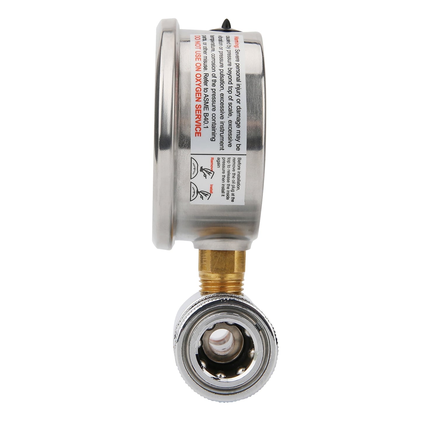 Solimeta 2-1/2" Pressure Washer Pressure Gauge Kit, 3/8 Inch Quick Connect, 0-5000 PSI, Liquid filled