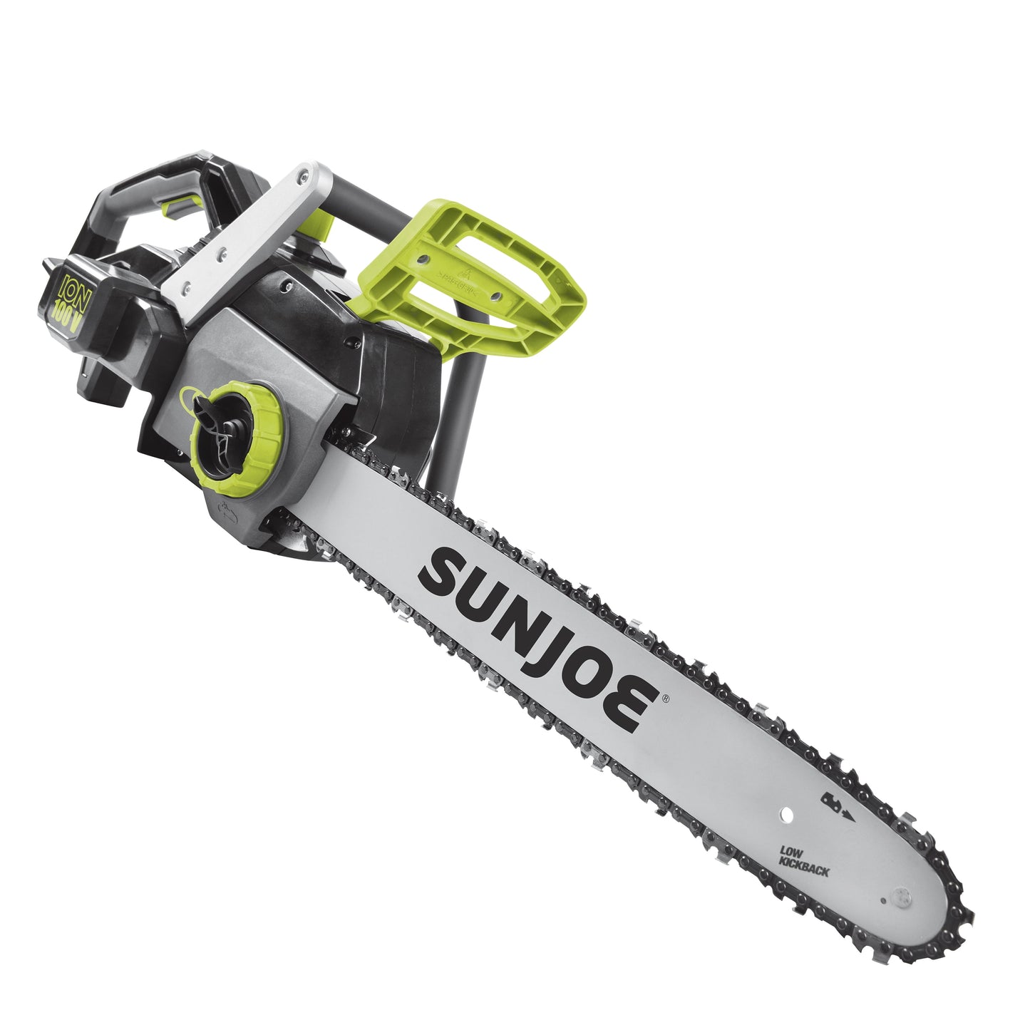 Sun Joe iON100V-18CS-CT 100-Volt iONPRO Cordless Brushless Handheld Chain Saw, 18-Inch, Tool Only