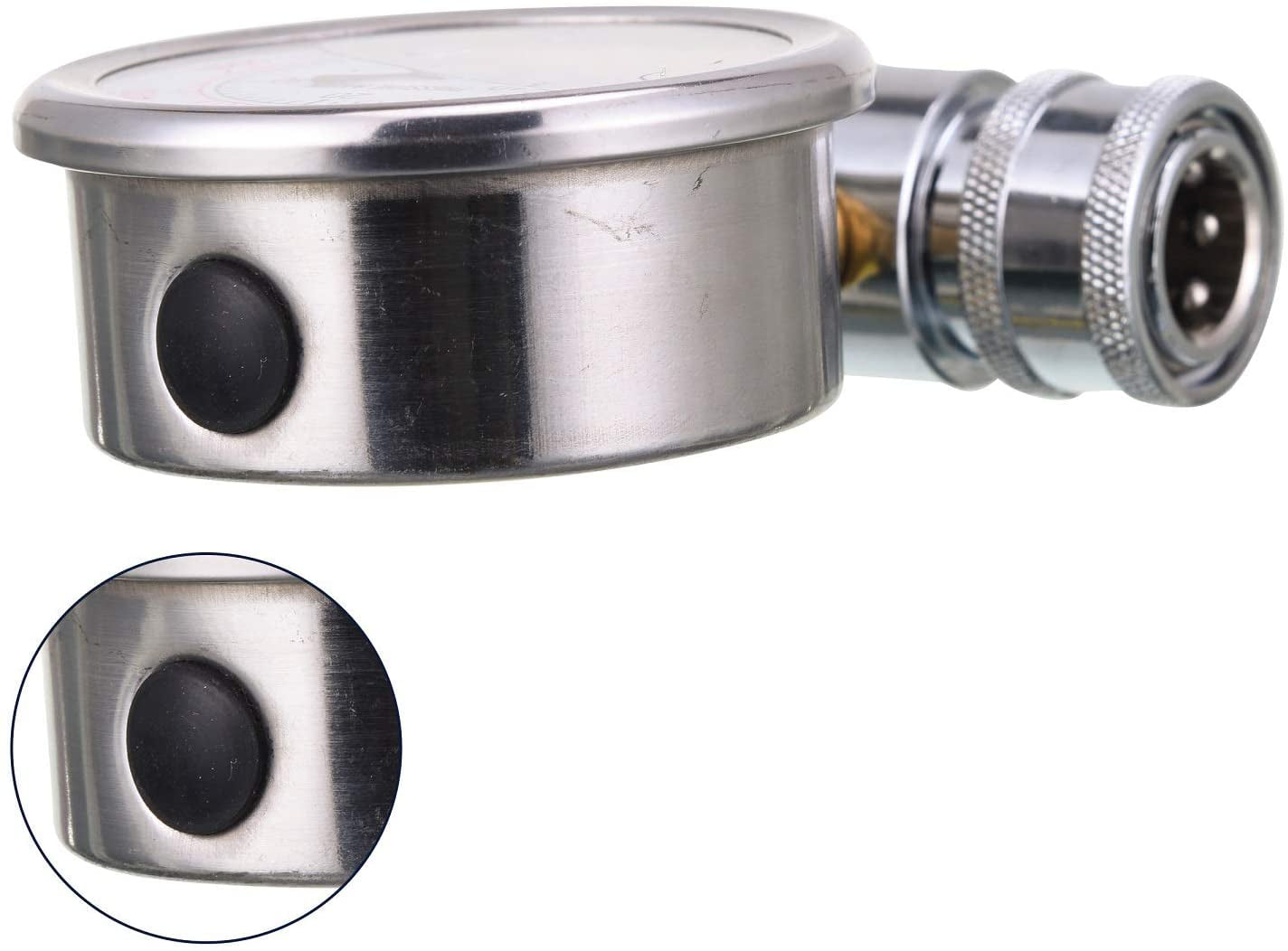 RIDGE WASHER Pressure Washer Gauge with 3/8 Inch Quick Connect Socket and Plug, 6000 PSI