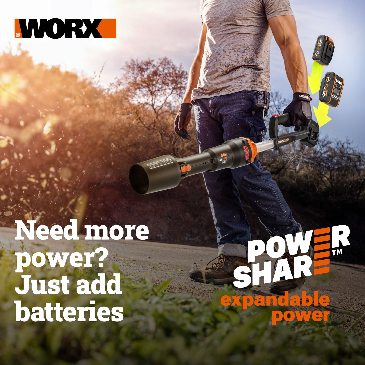 WORX WG261.9 22” 20 Volt Battery Powered Power Hedge Trimmer, Lightweight