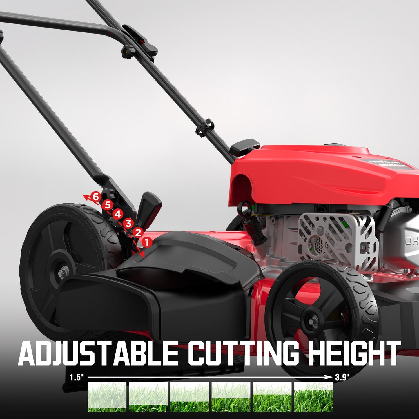 PowerSmart Gas Lawn Mower, 21 inches 144cc 2-in-1 Walk-Behind , Side Discharge Push Lawn Mower