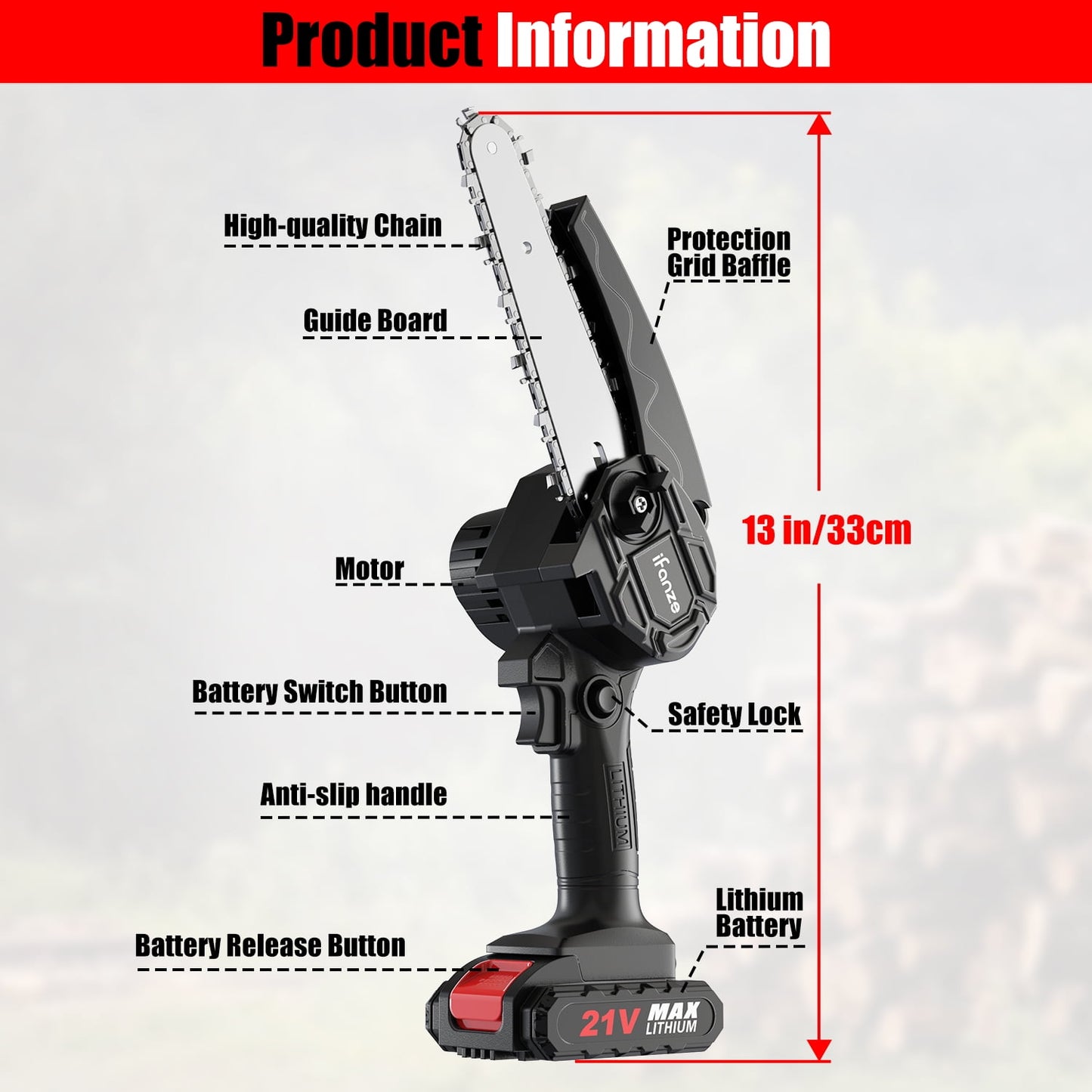 Qunler Mini Chainsaw, 4 & 6-inch Cordless Small Chain Saw with 2 Batteries 2 Chains, Electric Brushless Chainsaw with Security Lock, Handheld Power Chainsaw for Tree Pruning, Gardening, Wood Cutting